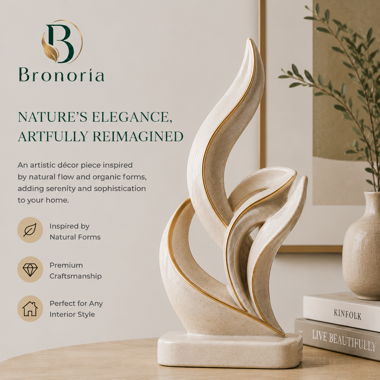 Bronoria™ — Aurora Flame Arc Sculptural Object